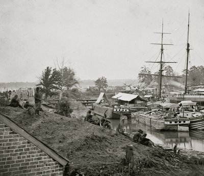 Lądowanie w Białym Domu na Pamunkey, 1862 autorstwa Mathew B. Brady