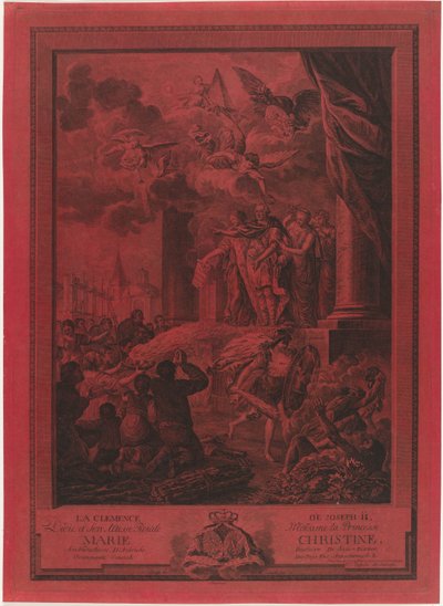 Łaskawość cesarza Józefa II dla protestantów, 1783 La Clemence de Joseph II (tytuł na obiekcie) autorstwa Mathias de Sallieth