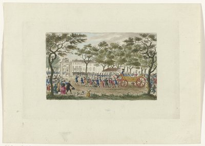 Wyprzedzanie Księżnej Orańskiej i Dzieci, 1787 autorstwa Mathias de Sallieth