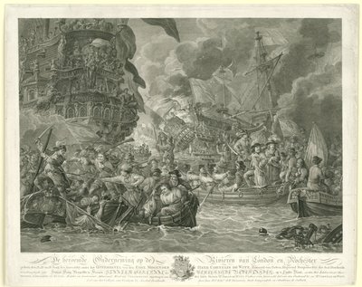 Holenderski najazd na Medway i zdobycie królewskiego Karola, 1667 autorstwa Mathias de Sallieth