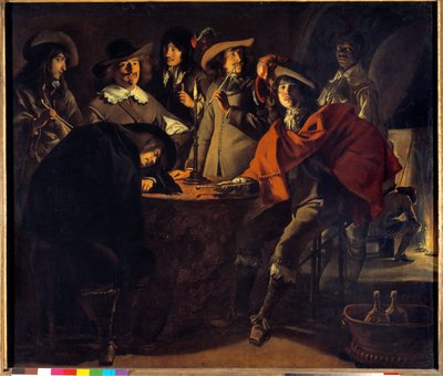 La Tabagie ou le corps de garde Obraz Mathieu Le Nain (Lenain) (1607-1677) XVII w. Słońce. 1,17x1,37m autorstwa Mathieu Le Nain