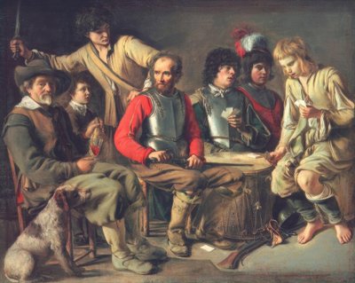 Kłótnia w grze karcianej autorstwa Mathieu Le Nain