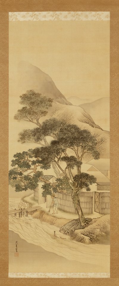 Dom wiejski i strumień autorstwa Matsumura Goshun