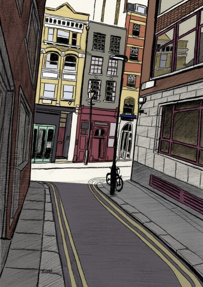 Fox and Knot Street EC1, 2015 (ołówek, cyfrowy) autorstwa Matt Bannister