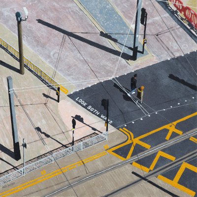 Look Both Ways, 2020 (akryl na panelu) autorstwa Matt Bannister