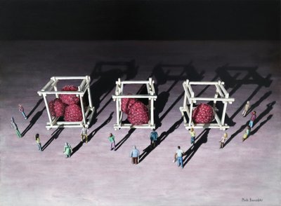 Więcej niż jeden, 2021 (akryl na panelu) autorstwa Matt Bannister
