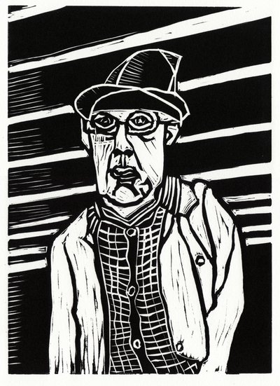 Southwark Man, 2013 (linoryt) autorstwa Matt Bannister