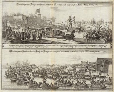 Tłumy zbierają się dla Royals w Wielkiej Brytanii w 1662 r. autorstwa Mattaus the Younger Merian