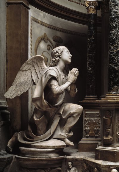 Anioł w adoracji Marmurowa rzeźba Matteo Civitali (1436-1501) autorstwa Matteo Civitali