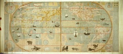 Kunyu Wanguo Quantu Mapa niezliczonych krajów świata, 1602. autorstwa Matteo Ricci