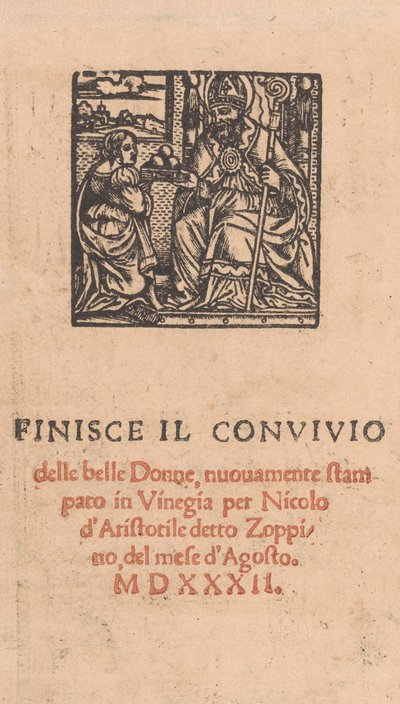 Convivio delle Belle Donne, strona 22 verso, sierpień 1532., sierpień 1532. autorstwa Matteo da Treviso
