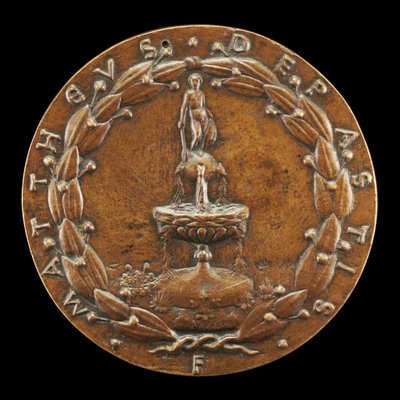 Fontanna zwieńczona nagą postacią męską [rewers], ok. 1900 r. 1446. autorstwa Matteo di Andrea de Pasti