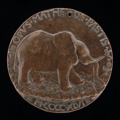 Słoń Malatesta na łące [rewers], 1446. autorstwa Matteo di Andrea de Pasti