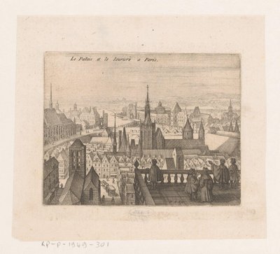Twarz w Paryżu Le Palais et le Louvre a Paris (tytuł na obiekcie) Siedem francuskich pejzaży i pejzaży miejskich (tytuł serii) autorstwa Matthäus Merian (I)