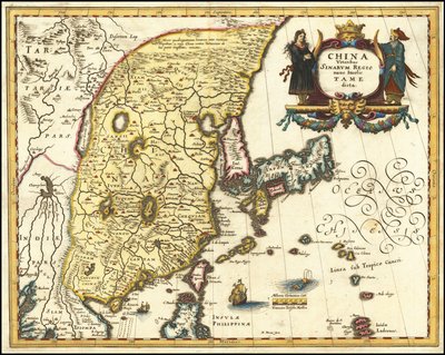 Mapa Chin, Japonii i Korei z 1636 r. autorstwa Matthäusa Meriana autorstwa Matthaus Merian