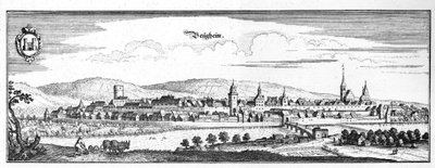 Besigheim - fragment Topographia Sueviae (Schwaben) autorstwa Matthaus Merian