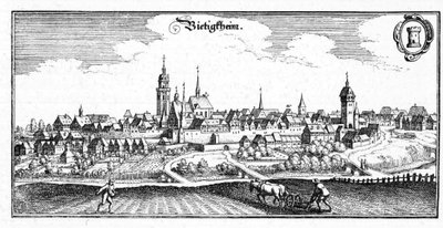 Bietigheim - fragment Topographia Sueviae (Schwaben) autorstwa Matthaus Merian