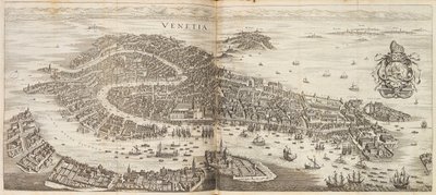 Panorama Wenecji. Z Newe Archontologia cosmica autorstwa Johanna Ludwiga Gottfrieda, 1646. autorstwa Matthaus the Elder Merian