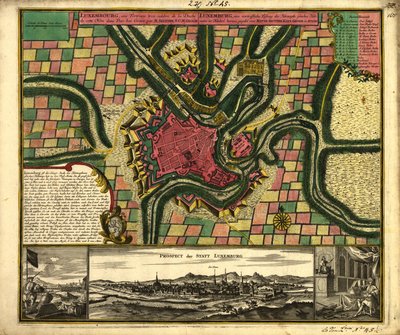 Luksemburg, bardzo znana twierdza księstwa o tej nazwie w Niderlandach LOC 2001621049 autorstwa Matthaeus Seutter