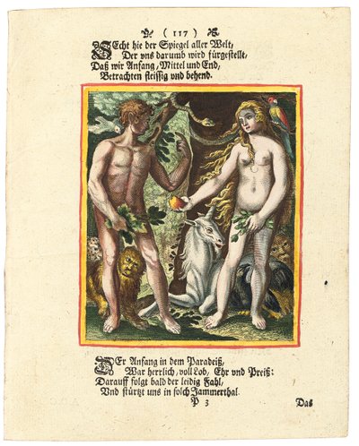 Adam i Ewa, ok. 1700-1725 autorstwa Matthaus Merian