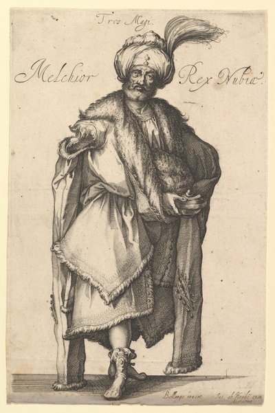 Melchior, wg serii Trzej Królowie Jacquesa Bellange