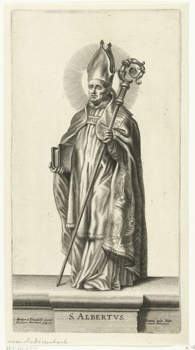 Święty Albert S. Albertus (tytuł na obiekcie) Święci (tytuł serii) autorstwa Mattheus Borrekens