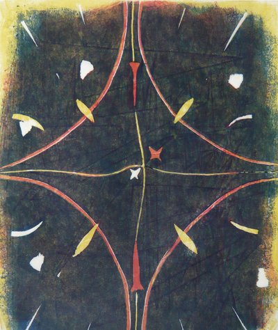 mandala tok, 2012 (linoprint) autorstwa Matthew Hilton