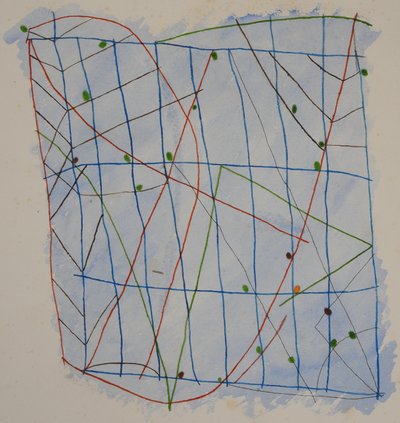 wykres w sztyfcie 2, 2014 (kredka akwarelowa) autorstwa Matthew Hilton