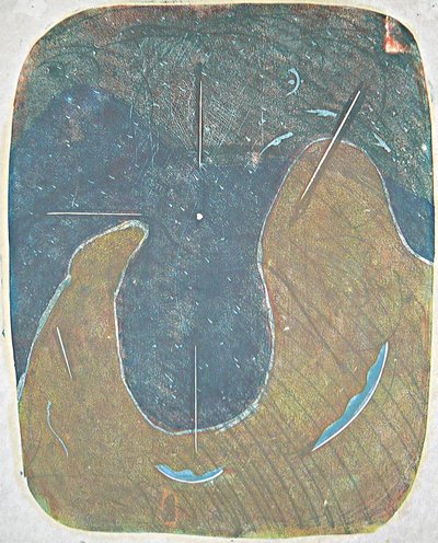 tabla one, 2012 (linoprint) autorstwa Matthew Hilton