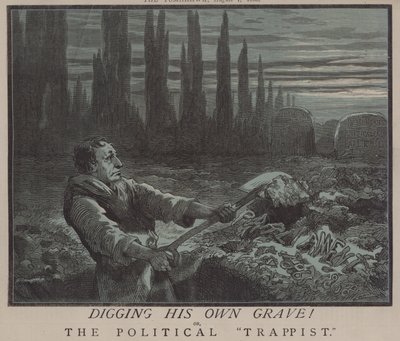 Kopanie własnego grobu! lub The Political Trappist (kolor lito) autorstwa Matthew