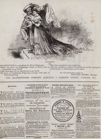 Strona ogłoszeń (litografia kolorowa) autorstwa Matthew