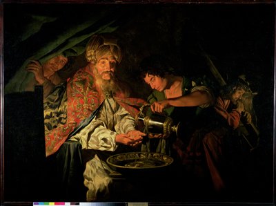 Piłat umywający ręce autorstwa Matthias Stomer