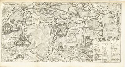 Beleg van Ath, 1706 Plan okolic Ath obleganych przez wojska aliantów i zdobytych 2 października 1706 r. (tytuł na obiekcie) autorstwa Matthijs Pool (possibly)