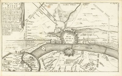 Beleg van Bonn, 1703 Mapa miasta Bonne i fortu Burgundia (...) (tytuł na obiekcie) autorstwa Matthijs Pool (possibly)