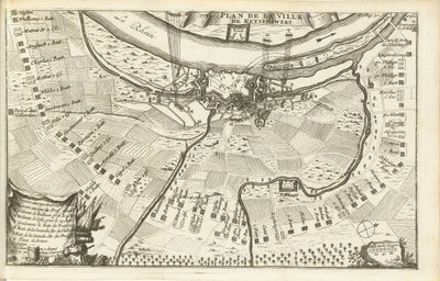 Oblężenie Keizersweerd, 1702 Plan de la Ville de Keyserswert (tytuł na obiekcie) autorstwa Matthijs Pool (possibly)