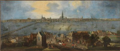 Widok na redę w Antwerpii, w latach 1682-1702. autorstwa Matthijs Schoevaerdts