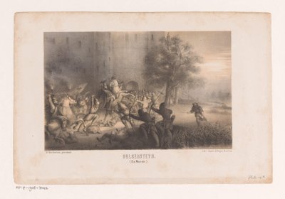Bulgersteyn oblegany przez Normanów Bulgersteyn (Norwegowie) (tytuł na obiekcie) autorstwa Matthijs Willem Gerardus Michielsen