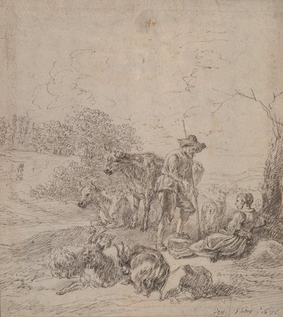 Scena duszpasterska autorstwa Matthys van den Bergh