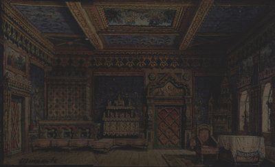 Scenografia do spektaklu Śmierć Iwana Groźnego A. Tołstoja autorstwa Matvey Andreyevich Shishkov