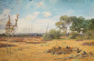 Kiedy chmiel jest przechowywany, a ogrody nagie, 1888 r. autorstwa Maud Naftel