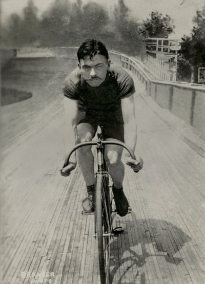 Portret francuskiego kolarza Francois Poulaina ( 1883 ,  ) (zdjęcie) autorstwa Maurice-Louis Branger