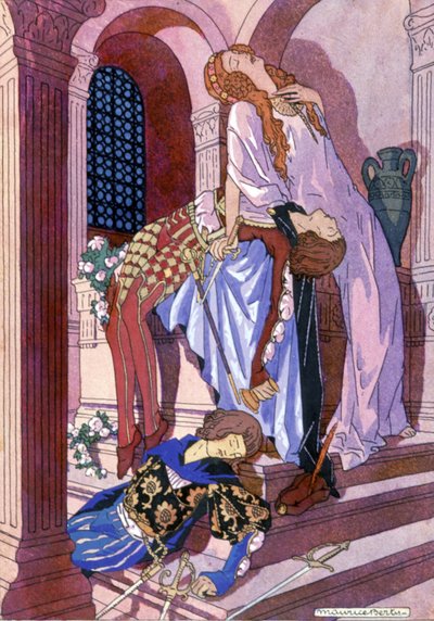 Śmierć Romea i Julii, ok. 1930 (ilustracja) autorstwa Maurice Berty