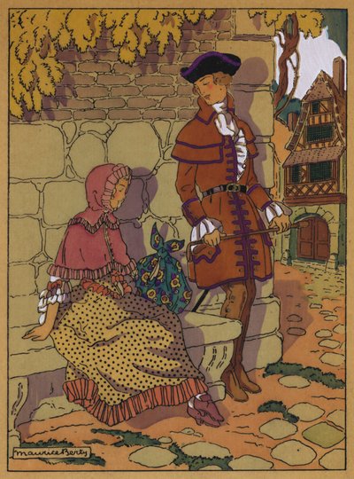 Ilustracja do Historii Manon Lescaut (kolor lito) autorstwa Maurice Berty
