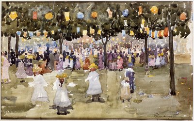 Central Park, Nowy Jork, 4 lipca autorstwa Maurice Brazil Prendergast