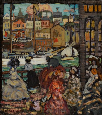East Boston Ferry, c.1907-10 (olej na panelu) autorstwa Maurice Brazil Prendergast