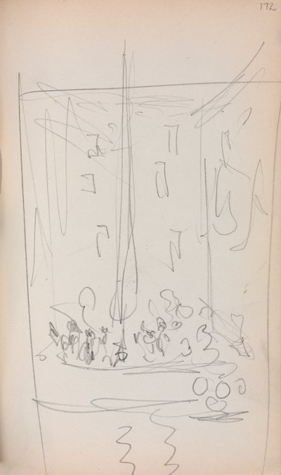 Szkicownik włoski: Łódź z figurami strona 172, 1898-1899. autorstwa Maurice Brazil Prendergast