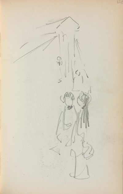 Włoski Sketchbook: Figures page 128, 1898-1899. autorstwa Maurice Brazil Prendergast