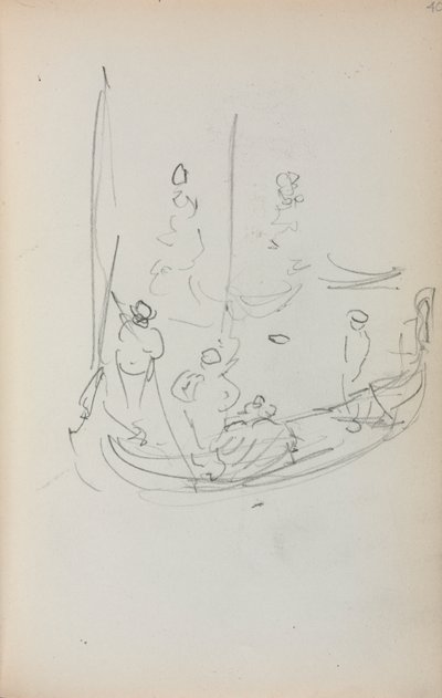 Szkicownik włoski: Gondola strona 40, 1898-1899. autorstwa Maurice Brazil Prendergast