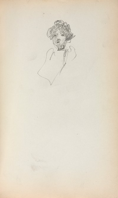 Szkicownik włoski: Głowa kobiety strona 215, 1898-1899. autorstwa Maurice Brazil Prendergast