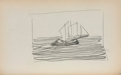 Szkicownik włoski: Żaglówka strona 75, 1898-1899. autorstwa Maurice Brazil Prendergast